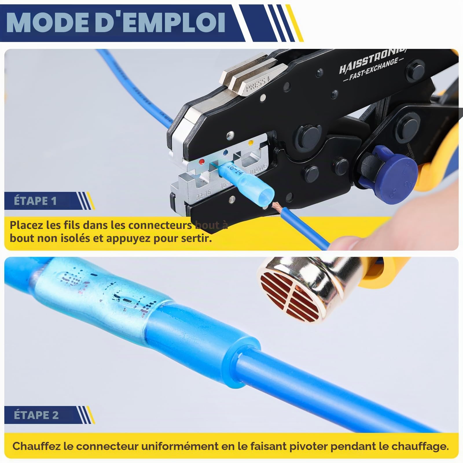 Haisstronica Lot de 200 connecteurs thermorétractables étanches de qualité marine en cuivre rouge étamé isolé pour bateau, camion, stéréo, joint (4 couleurs/4 tailles)