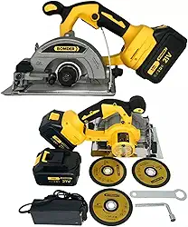 Serra Circular Portátil 21V, 3 Velocidades, Ângulo Ajustável, 2 Baterias, 3 Lâminas – Alta Precisão e Versatilidade