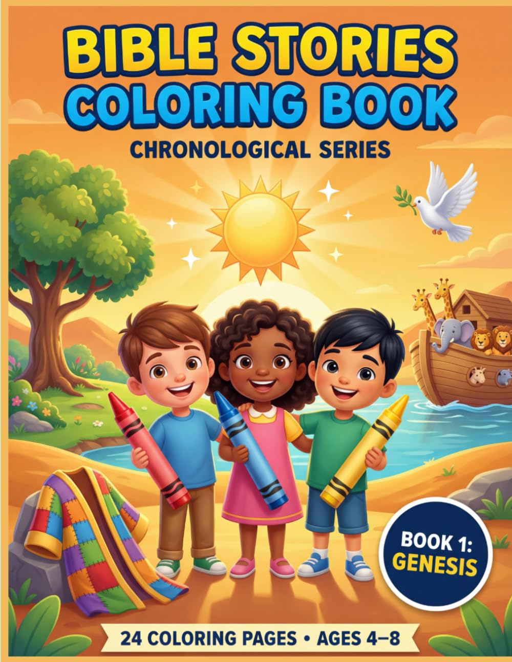 Bible Stories Coloring Book: Chronological Series — Book 1: Genesis