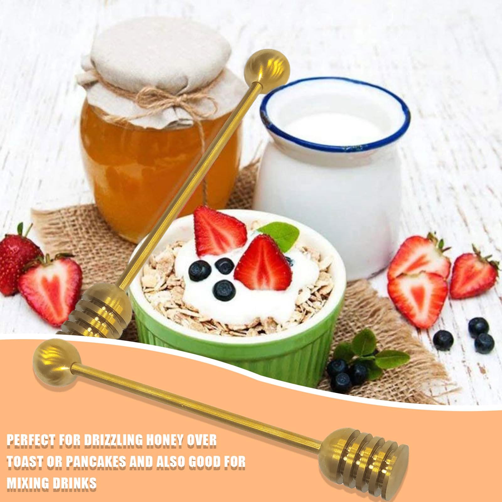 Honey Dipper Sticks Glass Honey Spoon 2PCS Honey Dipper Sticks Stirring Sticks Clear Glass Stirrers 6 Inch Honey Dipper Honey Spoon Stick For Honey - View #13