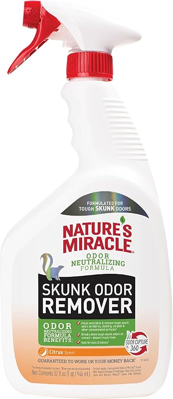 Removedor de Odores de Gambá Nature's Miracle com Fragrância Cítrica P-98420, 946 mL