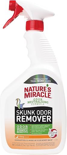 Nature's Miracle Skunk Odor Remover, Citrus Scent, 32 oz | Odor Neutralizing Formula Removes Skunk Odors on Fabrics, Clothing, Carpets & Other Surfaces - Not For Use On Pets