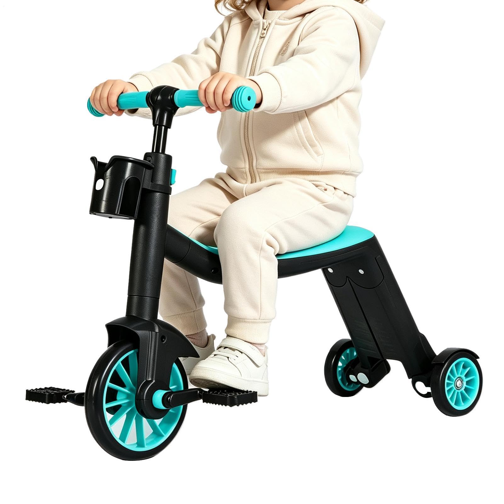 Triciclo Giocattolo per Bambini Maniglia di Spinta Stabile Sicura