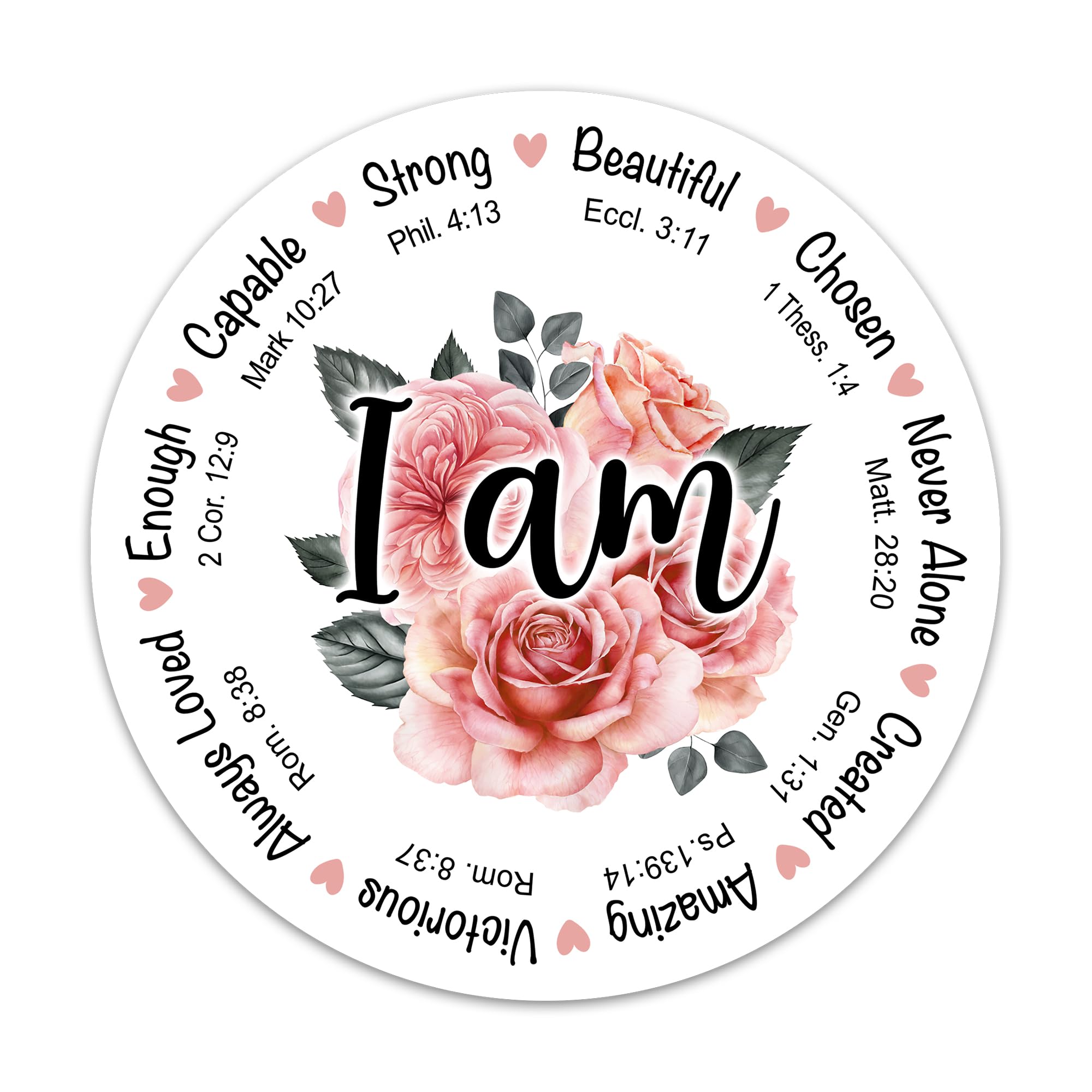 (3PCs) I Am Bible Verse Sticker, Christian Faith Scripture Stickers, Religious Quotes Inspirational Affirmation Vinyl Waterproof Stickers for Laptop