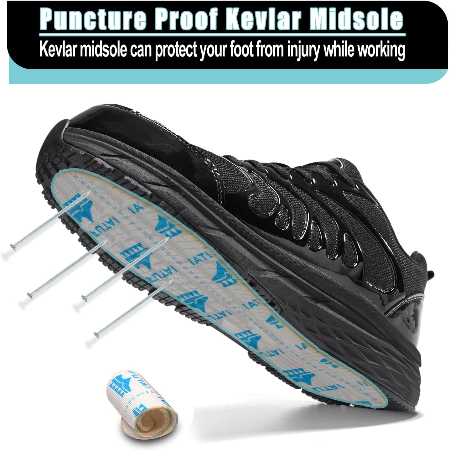 LIANGGO Steel Toe Shoes for Men Women Wide Toe Box Non Slip Safety Sneakers Lightweight Comfortable Design with Puncture Resistant Midsole and Shock Absorbing Cushion for Warehouse and Delivery - Image 6