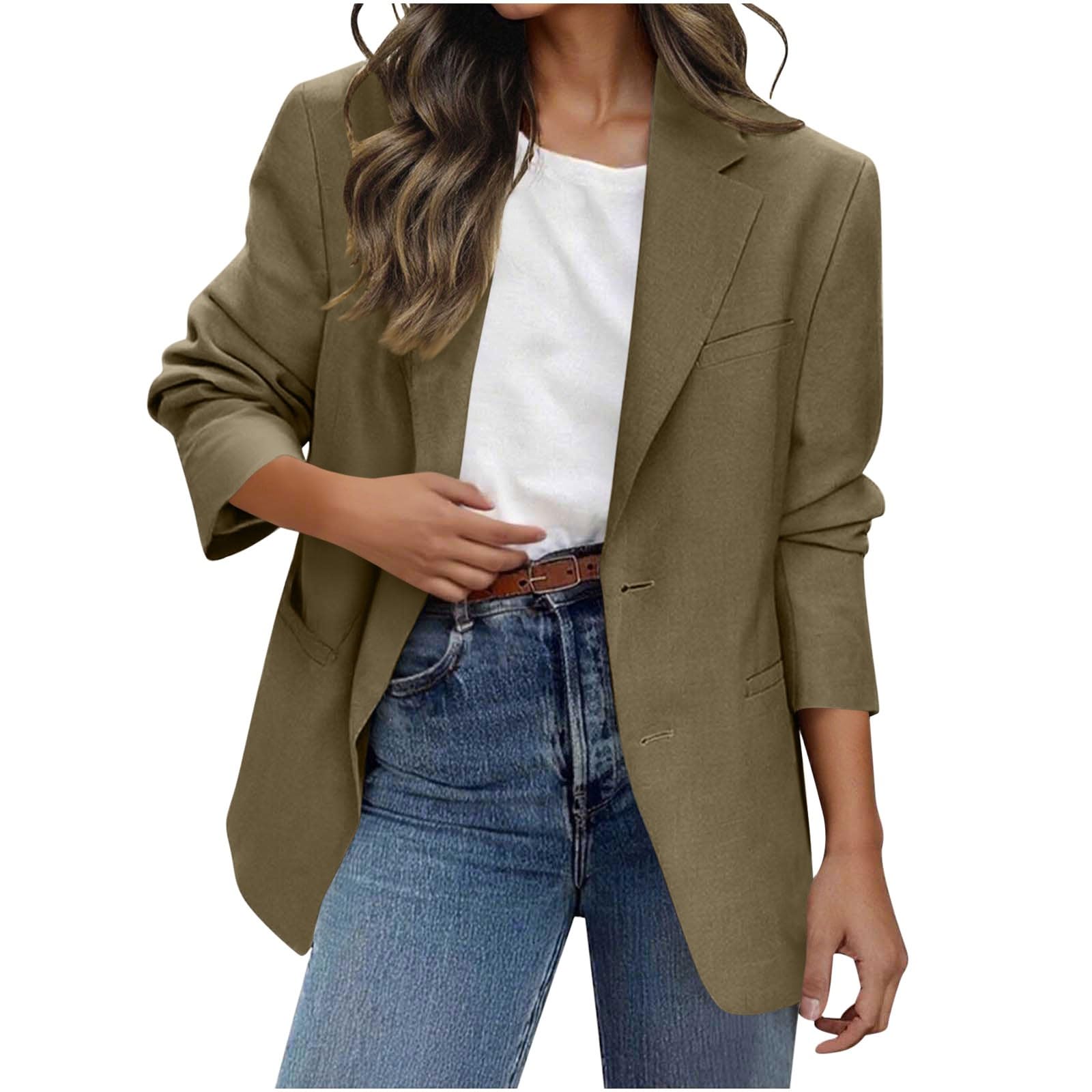 Blazer for Women Summer Casual Suit Womens Blazers Oversized Dressy Clothes Woman Light Cotton Business Suit Jacket