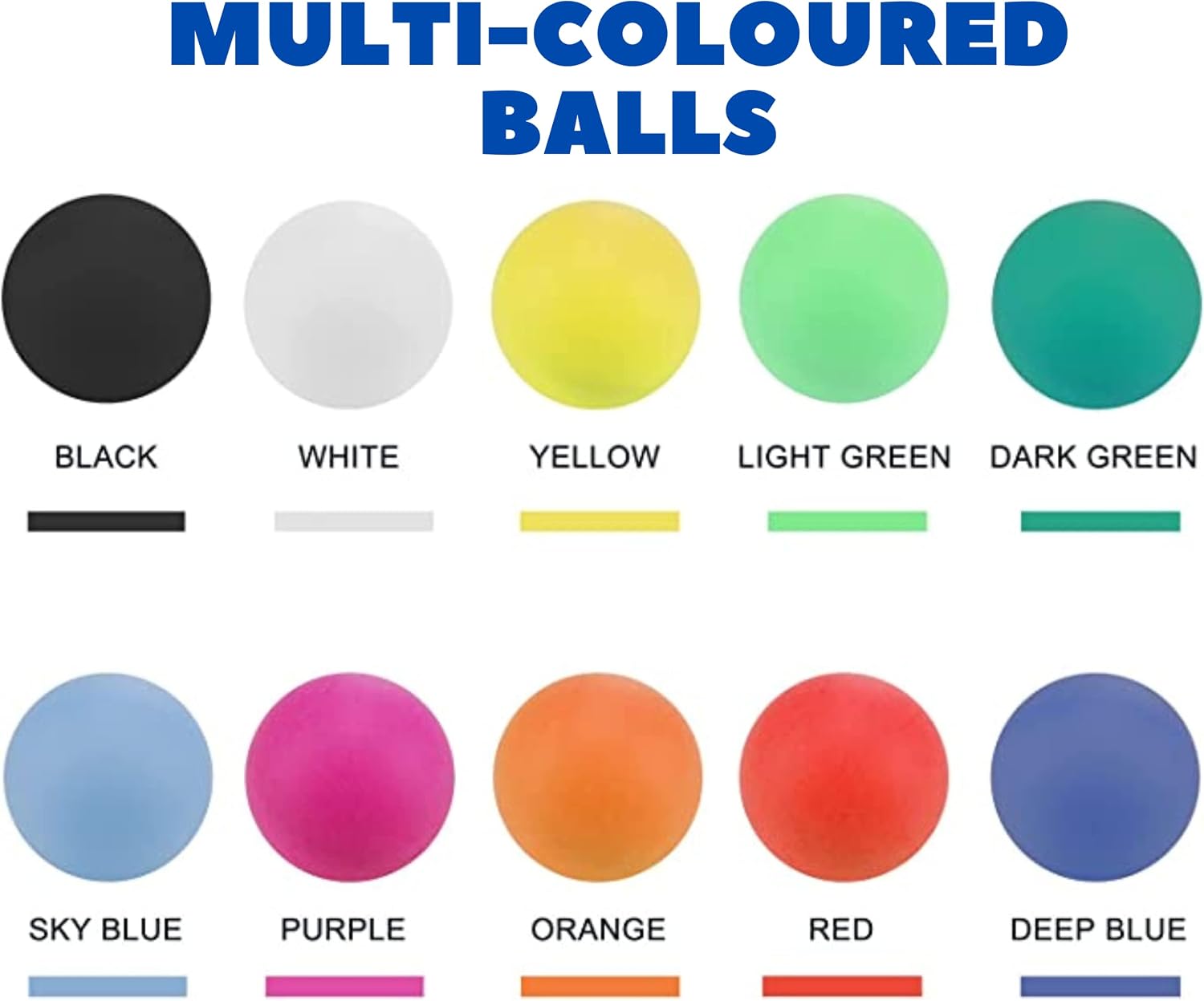 WHEELIO 40 Pack Ping Pong Balls Plastic Table Tennis Ball Ideal for Craft Party School Learning Activities Family Games, Kids - Image 4