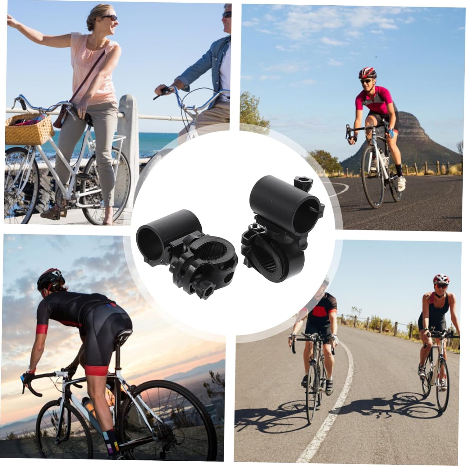 BESPORTBLE 2pcs Rotating Bike Flashlight Mount Led Light Holder for Easy Attachment Cycling Accessory Compact and Portable Design for Outdoor Use
