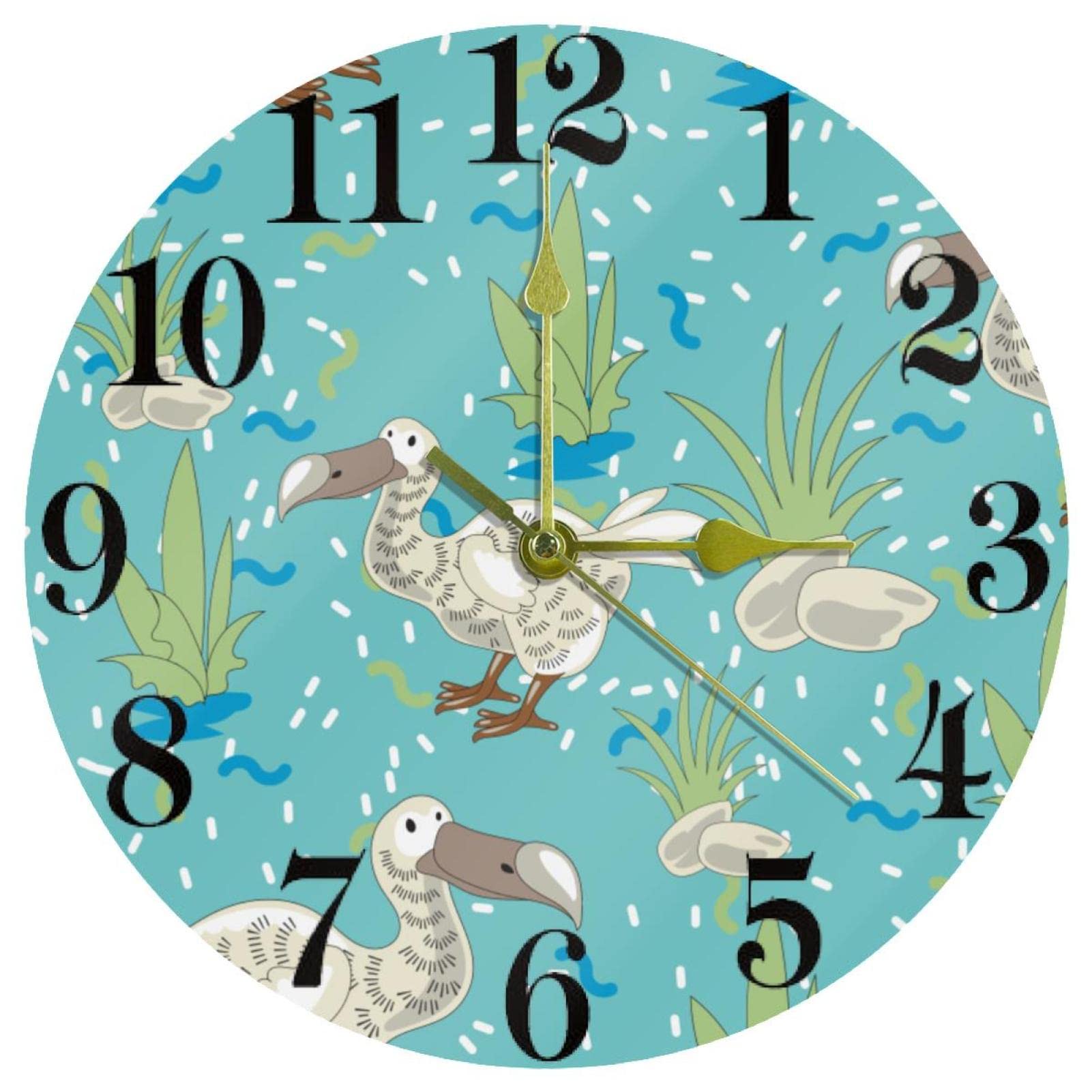 Horloge murale ronde oiseau 25cm montre murale silencieuse pour école
