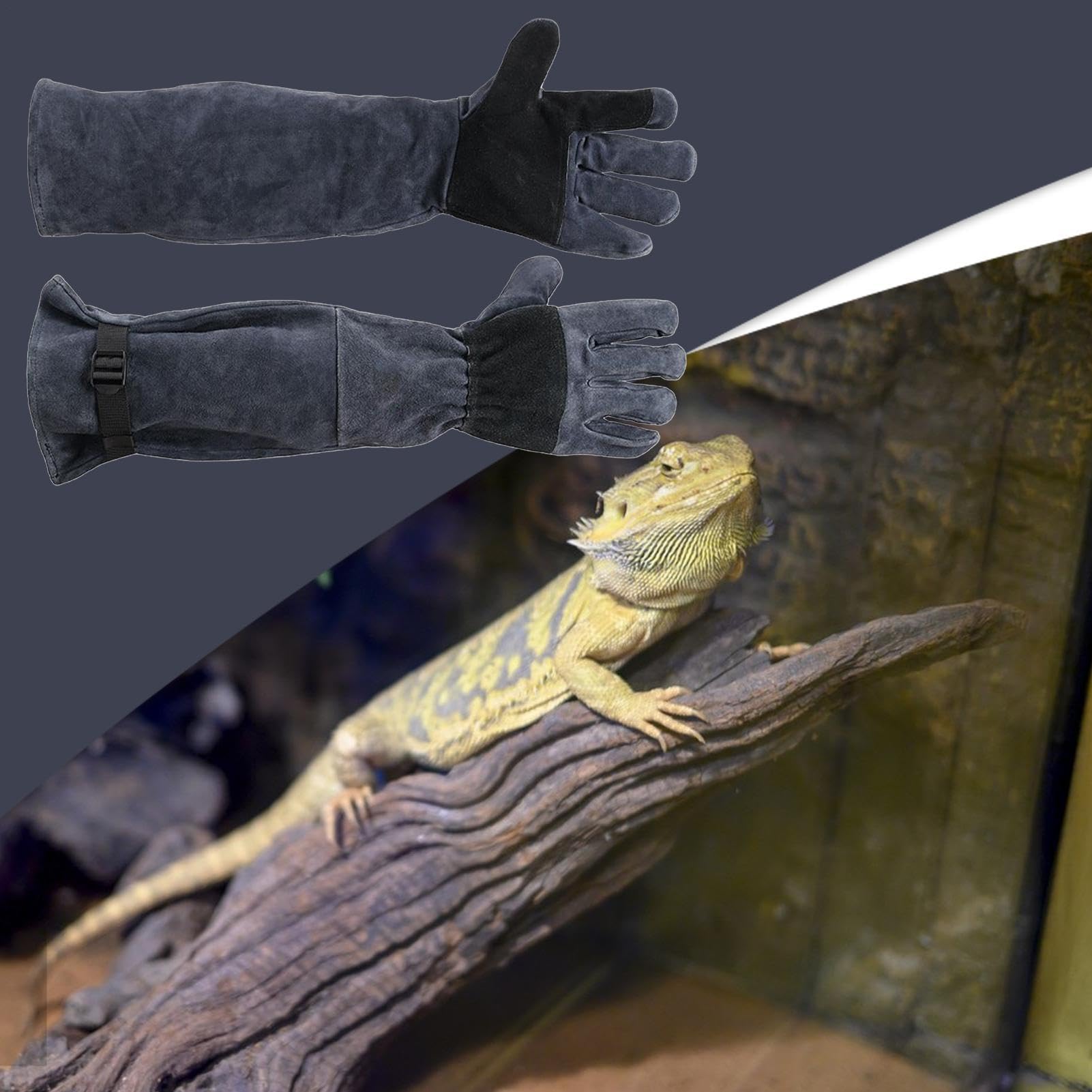 WEITING Guantes antimordeduras para el manejo de animales Protector | Guantes Protectores Antiarañazos De 60 Cm Manga protectora para agarre, aseo y manejo de perros, gatos, aves, serpientes y