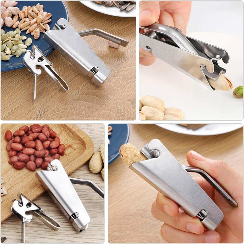 Hemoton 2pcs Stainless Steel Nut Shell Cracker Pistachio Sheller Sunflower Seeds Peeler Walnut Pine Sheller: Home & Kitchen