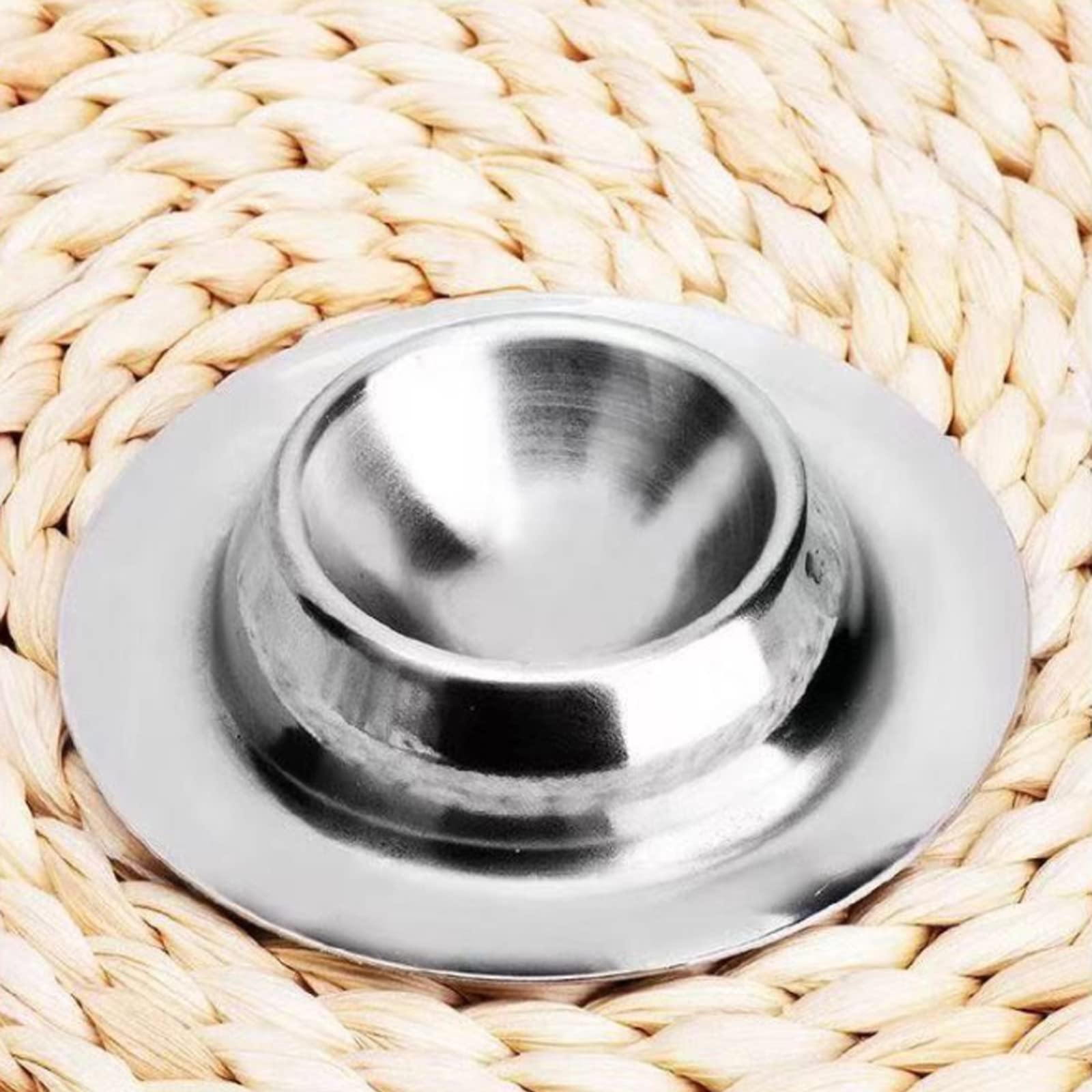Vastsea 4 Pezzi Set di Portauovo in Acciaio Inox, Portauovo Set per Uova Sode, Portauovo per Cucina, Adatto a Casa, Cucina, Lavastoviglie(d'Argento)