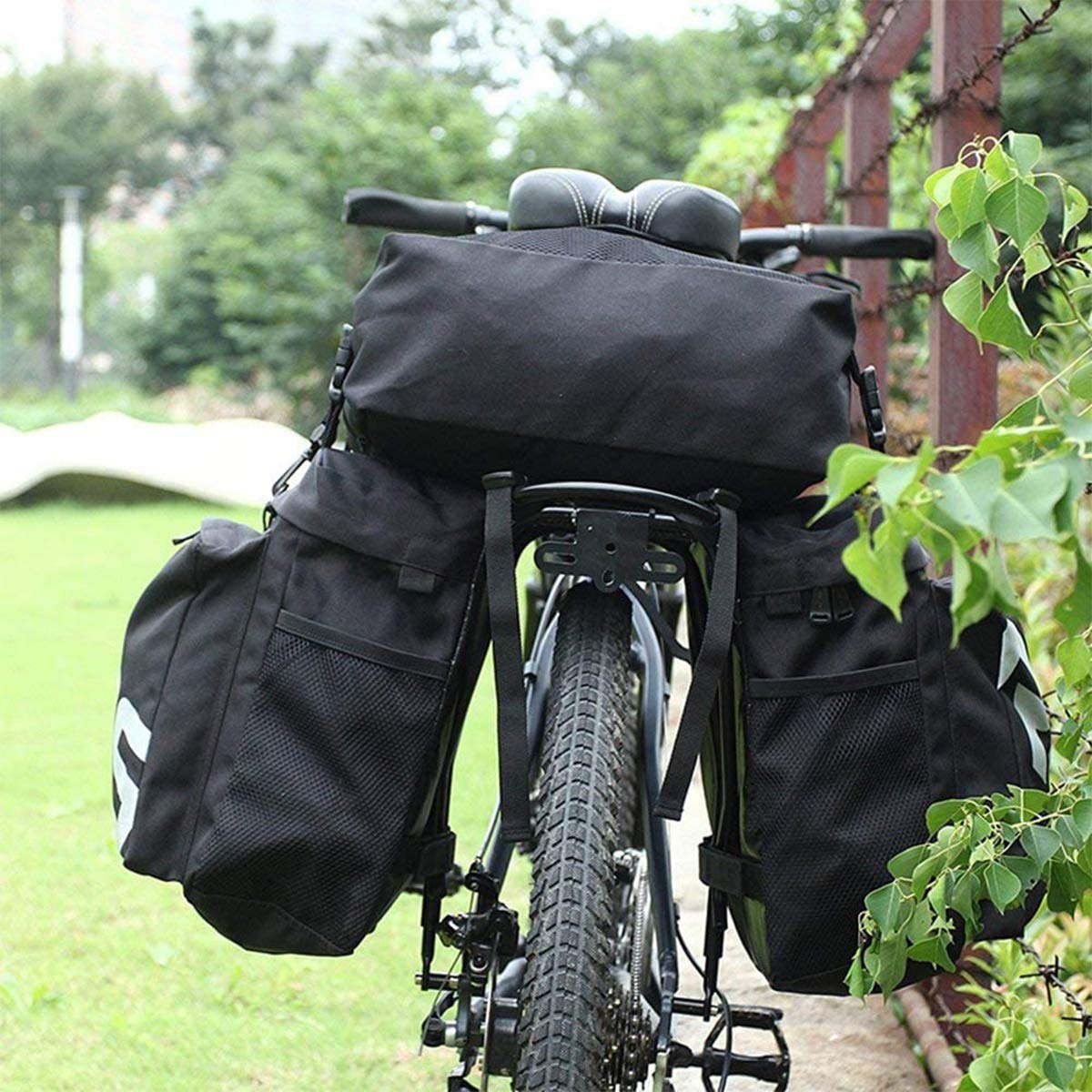 TentHome Gepäcktaschen für Fahrrad Gepäckträgertasche Fahrradtasche Satteltasche Doppeltasche Multifunktions 3 in 1 Radtasche Outdoor Cycling Schwarz | Satteltasche Multifunctional 3 in 1 Radtasche Outdoor Cycling Schwarz
