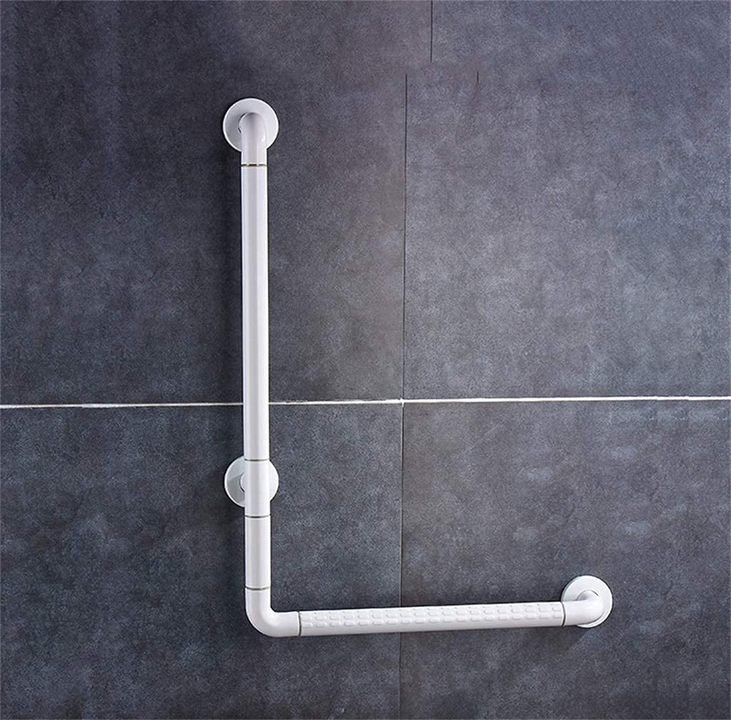 Barre d'appui angle droit pour douche et WC PMR - Blanc 70x50 cm