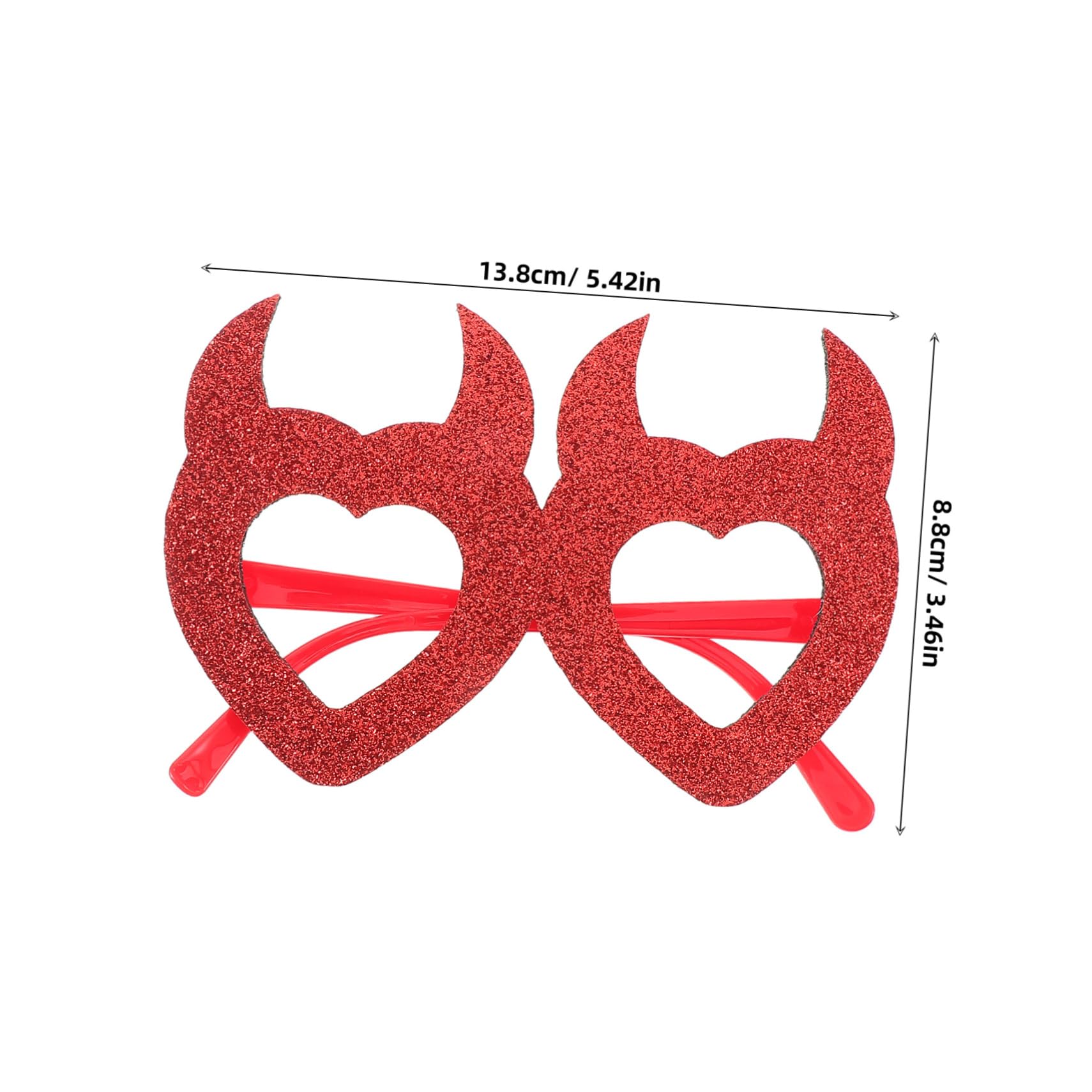WOFASHPURET Devil Horns Women Headband Heart Sunglasses Gothic Accessories for Women Photo Booth Props for Valentines Day