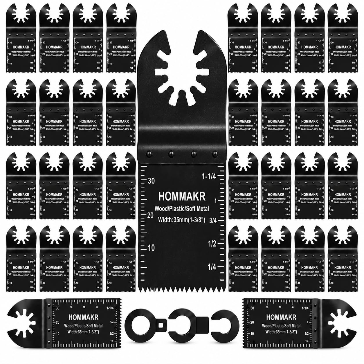 106Pcs Multi Tool Blades, Multitool Blades for Wood, Plastic & Soft Metal