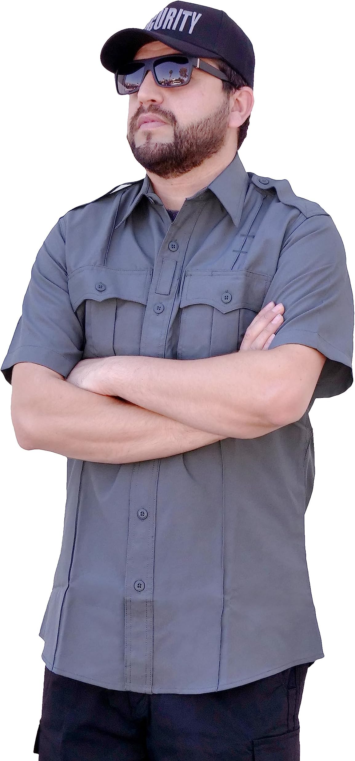 100% Polyester Short & Long Sleeve Zippered Uniform Shirt 4 Pocket Hidden, Law Enforcement BDU Zipper Closure.