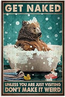 BCTS Alpaca Family Get Naked Unless You Are Just Visiting Don'T Make It Weird Retro Funny Decor Metal Sign 12x16 inch