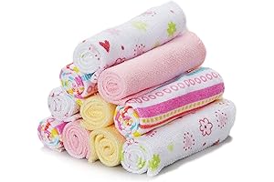 Spasilk Pack of 10 Soft Baby Washcloths for Newborn Baby Essentials
