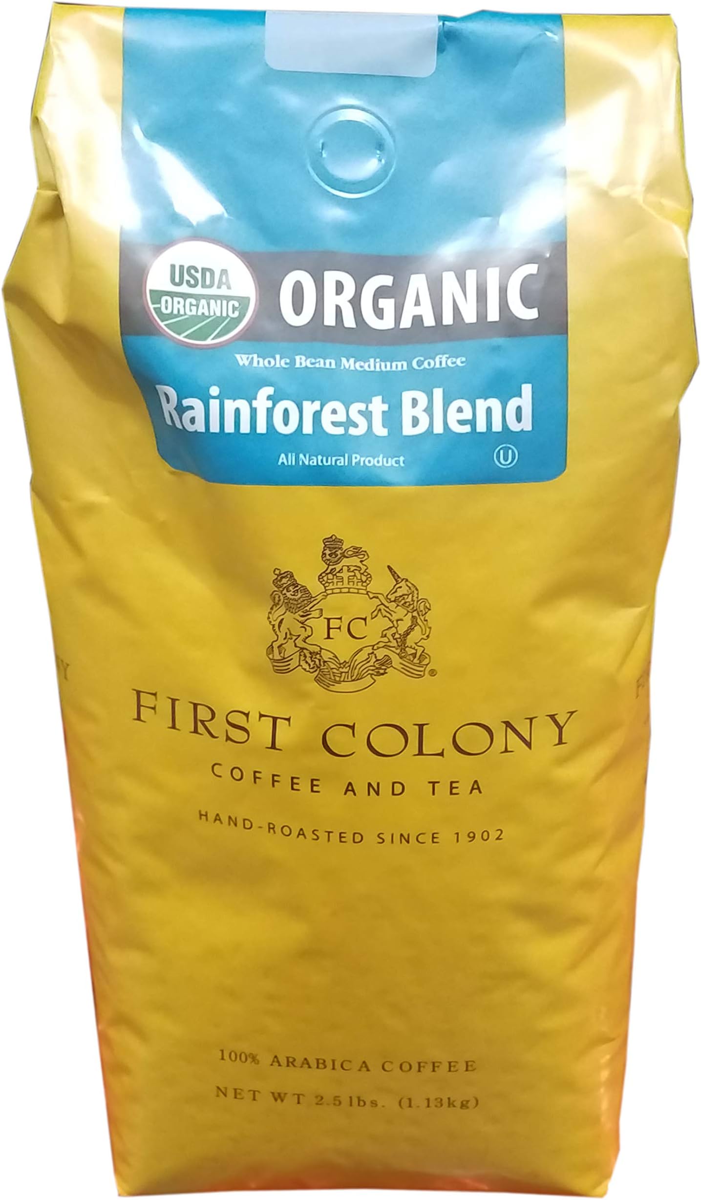First Colony Organic Whole Bean Coffee, 40 Ounce