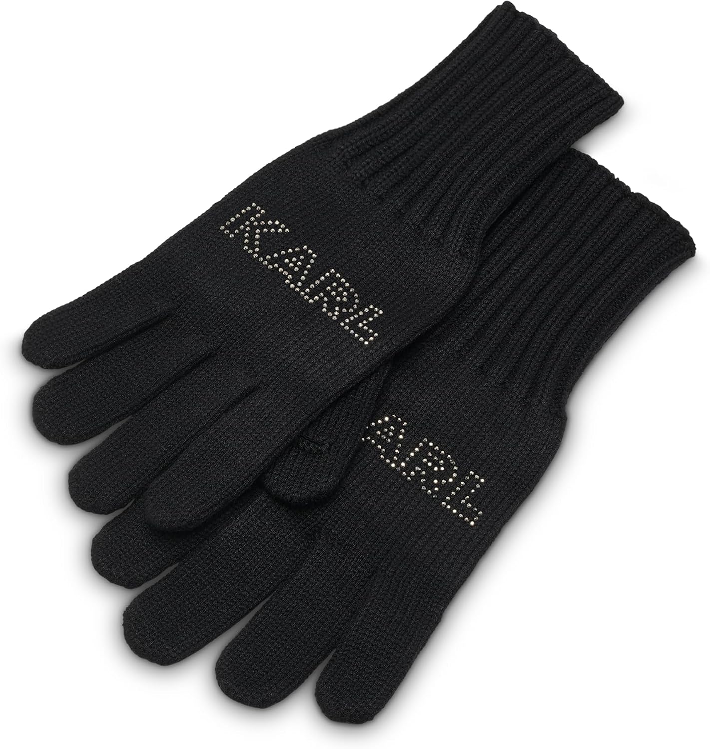 KARL LAGERFELD Women's Knit Logo Gloves With Studs