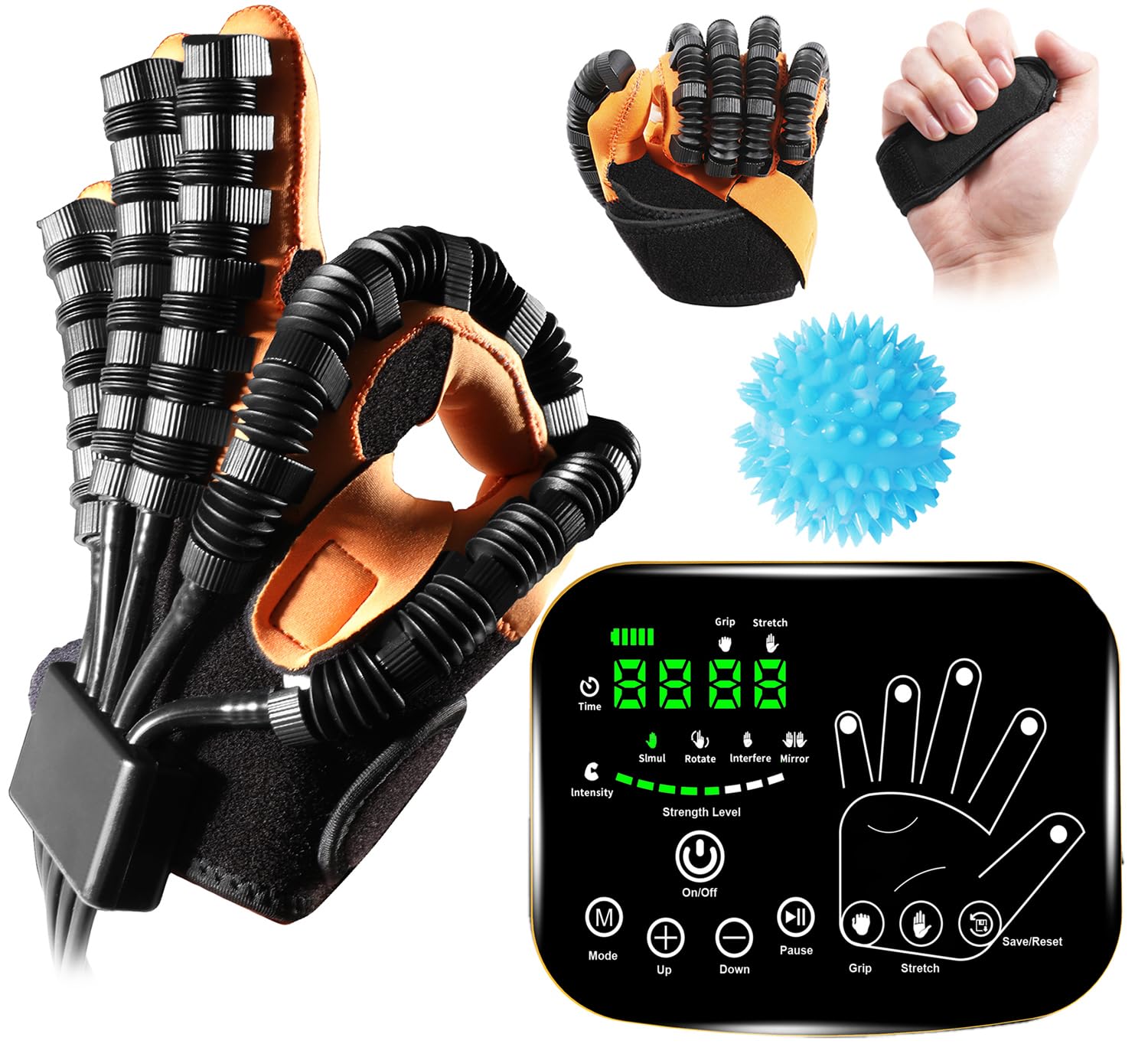 6th Generation Upgrade Rehabilitation Robot Gloves for Stroke Recovery Hand Weakness Hemiplegia Home Physical Therapy Device with Mirror