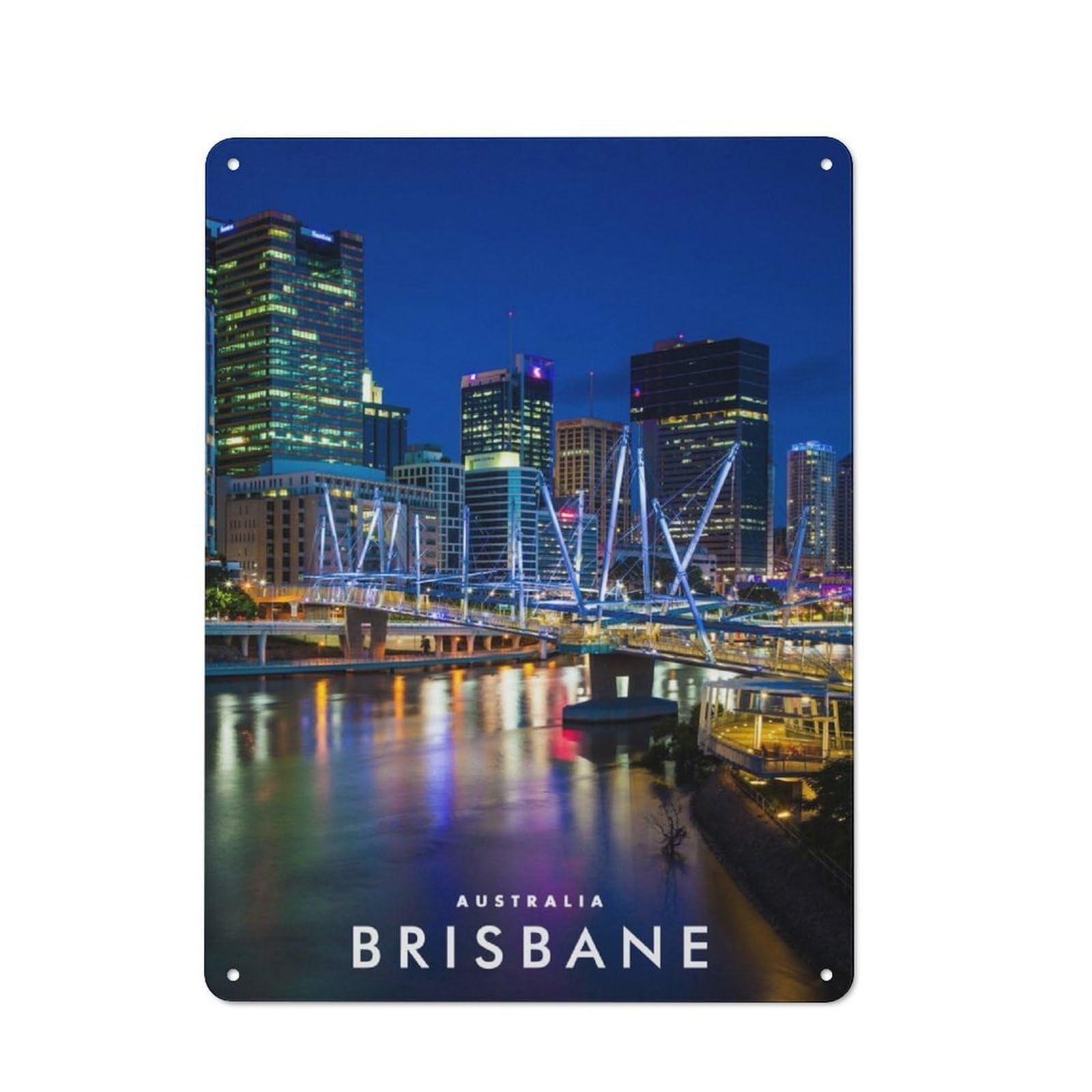 Junmoney Brisbane Australia Vintage Vintage Tin Sign 40X30cm Featuring Cafe Wall Decor For Coffee Bar, Kitchen, Bistro Or Tea Corner