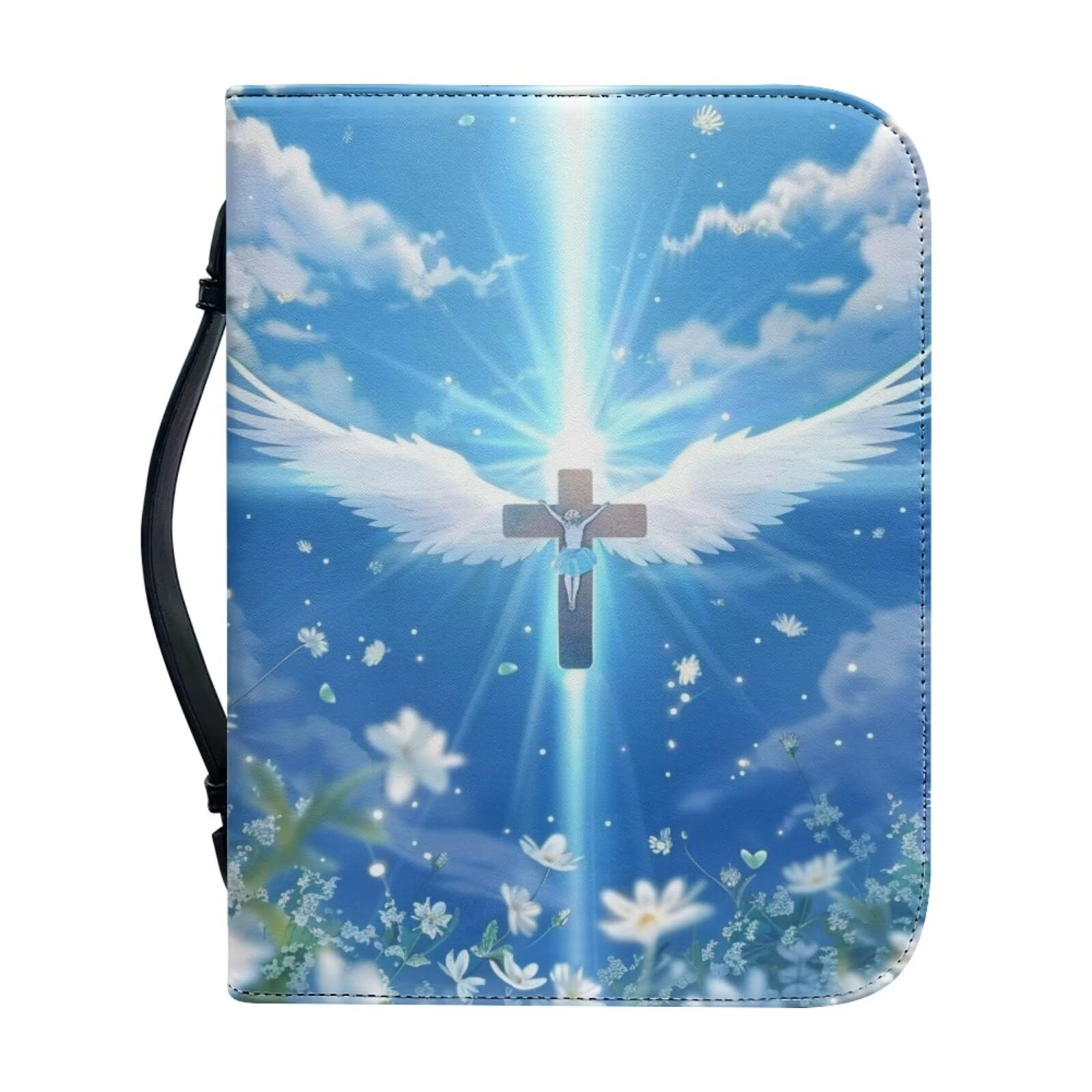 Ceudet Bible Cover for Women & Girls Large Bible Bags with Pockets PU Leather Covers for Bible Study Bible Book Cover,Deer and Flag,XL — image 1