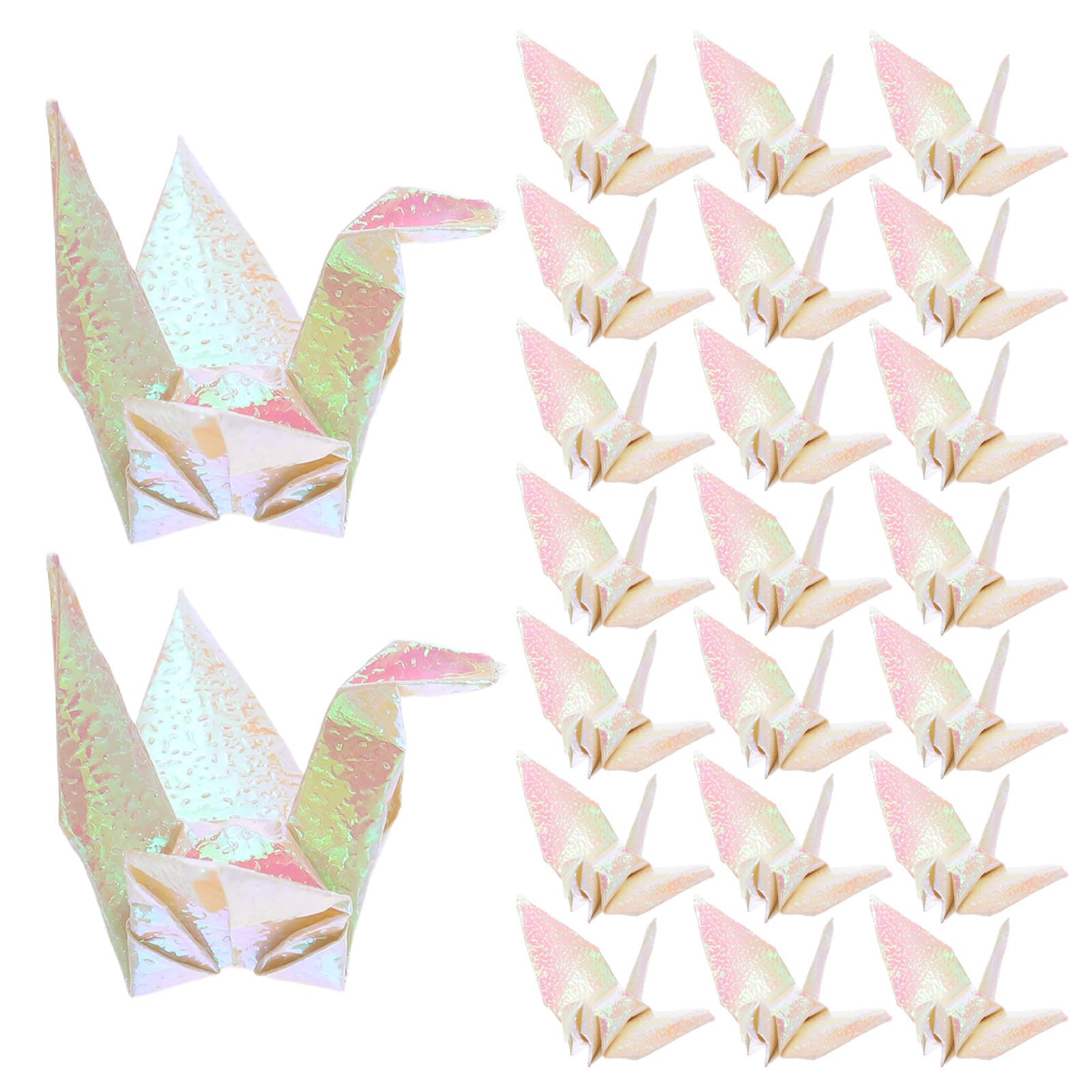 Grullas de Papel de Origami Impermeables 100 Piezas Perlado 7cm para Bodas y Fiestas