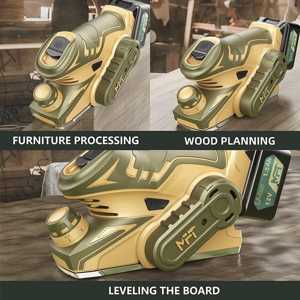 12V Cordless Planer Handheld Wood Planer 60MM Width 4.0ah Wood Working Battery NEW