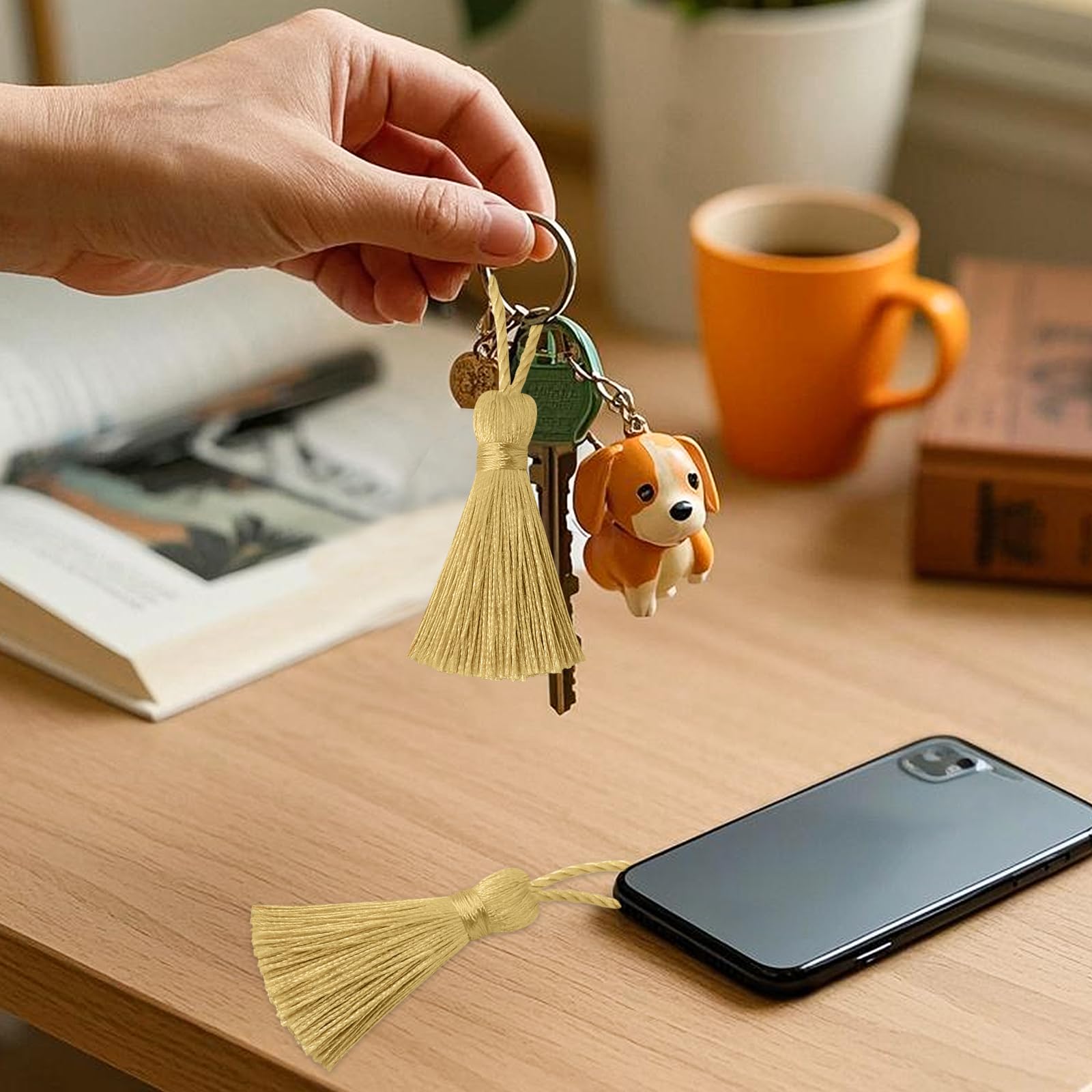 30pcs Mini Tassels For Crafts - Dark Grey Sewing Fringe With String For Jewelry & Decor