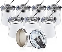 Vista 25 de MEWAY Paquete de 8 tazas de café de 12 onzas con tapa, taza de café reutilizable de acero inoxidable aislada, taza de café duradera de doble pared