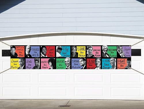 Miniatura 6 de Sunwer Cartel de valla del mes de la historia negra Afro Afro Americano Febrero Festival Decoración Fiesta Patio Porche Letrero Decoración Cabina de