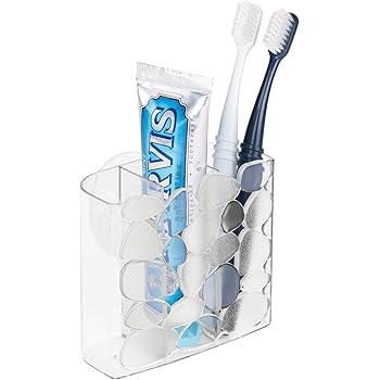 iDesign Pebblz Zahnbürstenhalter mit Saugnapf - Durchsichtig: Amazon.de