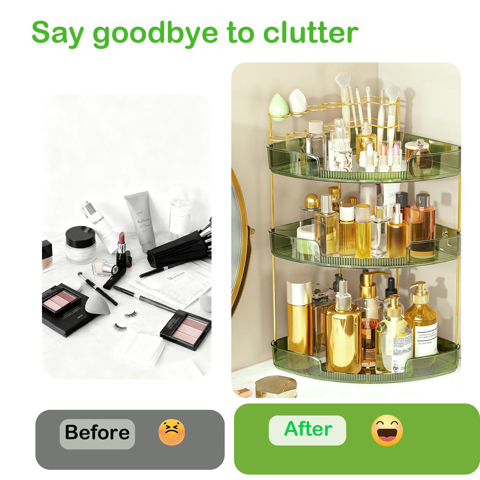 FELIZHOUSE Acrylic Makeup Organizer for Vanity & Bathroom Countertop