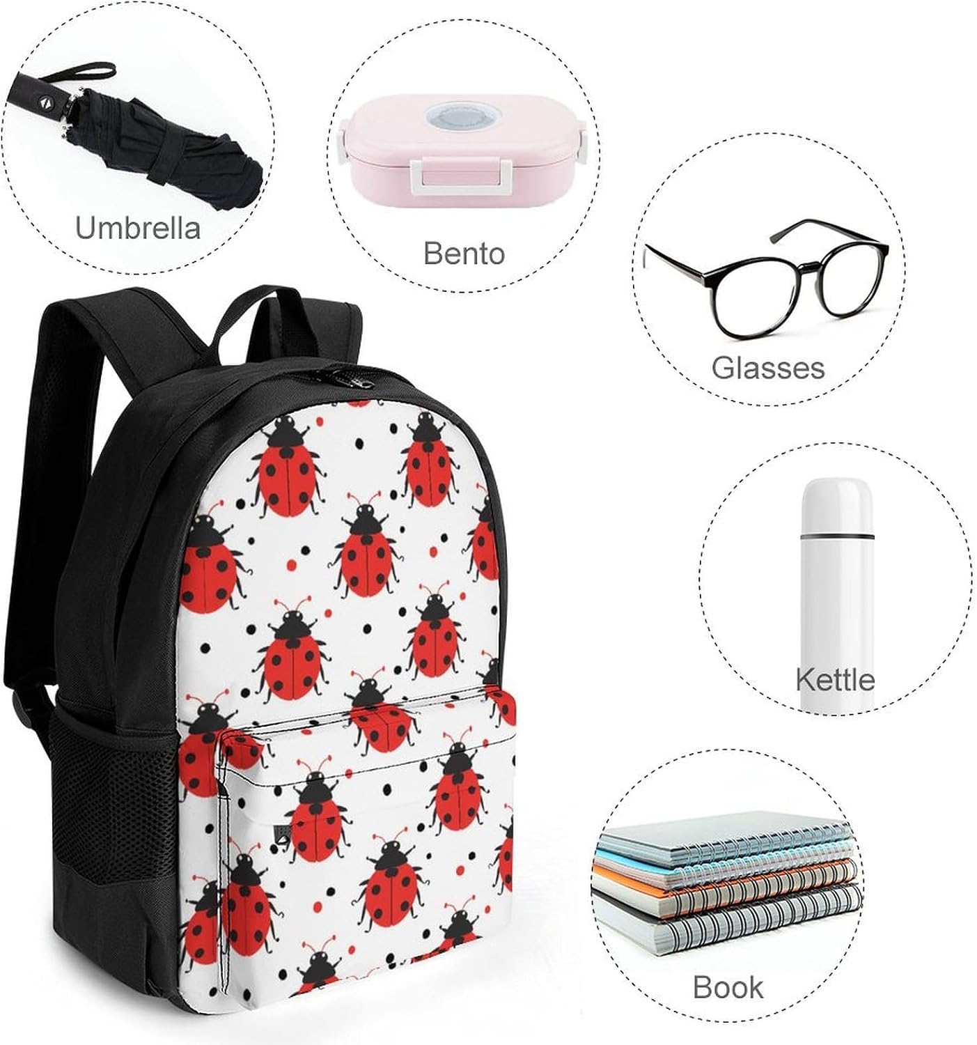 Ladybug Backpack Lightweight Backpacks Work Bag