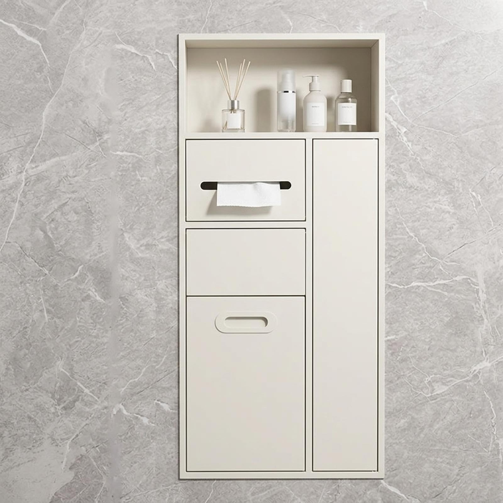 Einbau Toilettenpapierhalter, WC Modul Mülleimer, Wandnische Bad, Edelstahl