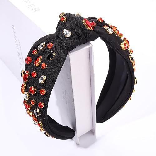 Miniatura 3 de Diadema de terciopelo de cristal, tocado turbante con nudo en cruz, accesorios de aro para mujeres y niñas