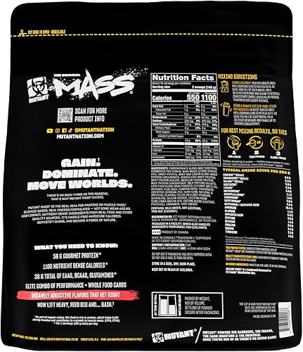 Vista 30 de Mutante premio ganador de peso Gainer con 10 suero, caseína y mezcla de proteína de huevo en Gourmet deliciosos sabores - Chocolate Fudge Brownie