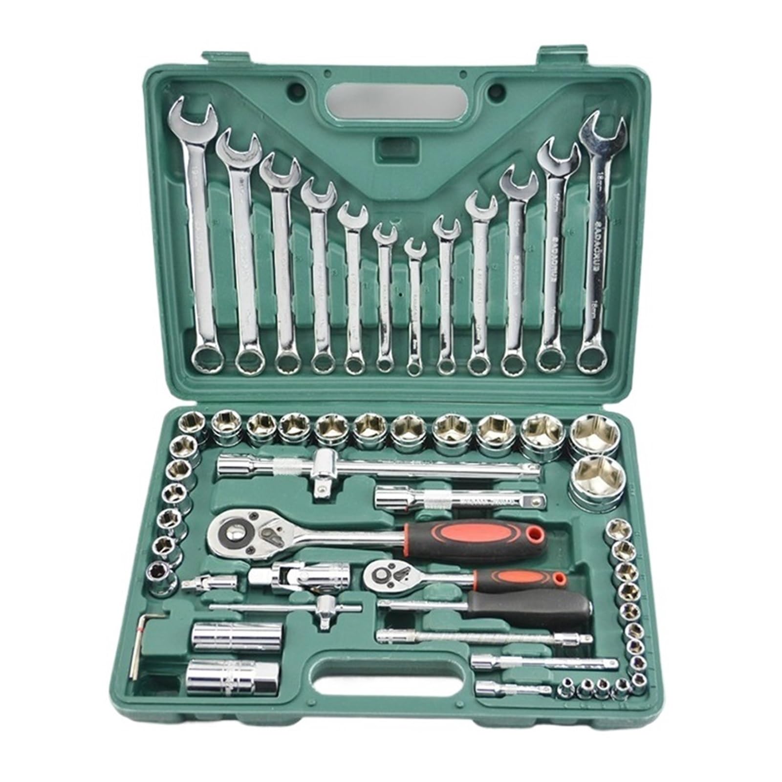 Wkrętak Dynamometryczny Zestaw Kluczy Nasadowych Heavy Duty Wrench Multifunctional Combination Box Auto Kit 61 Szt. Do Napraw Samochodowych Z Grzechotką Precyzyjny Dokładny