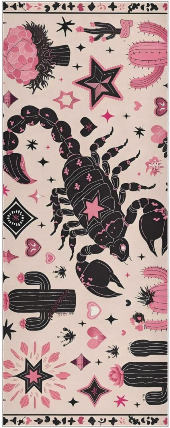 Scorpion Cactus Hot Yoga Towel – Stylish, Non-Slip, Grip Dot, Super Absorbent, 27" x 73" - Yoga Mat Towels for Exercise, Fitness