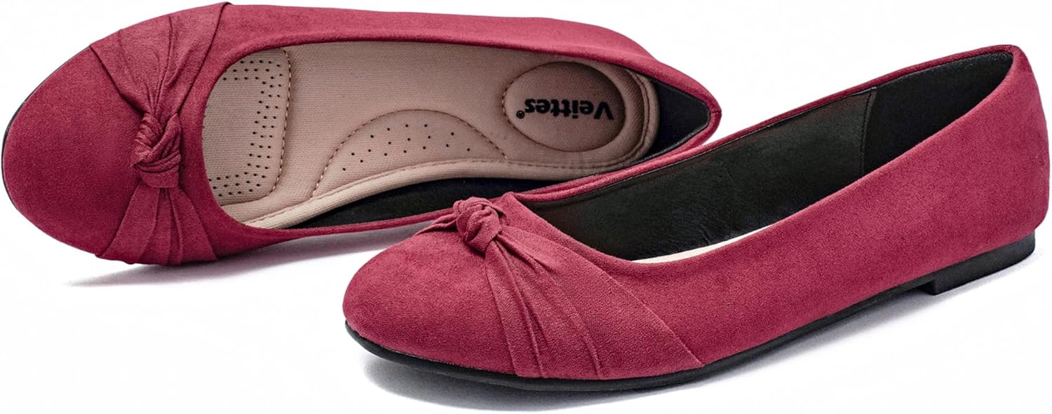 Veittes Women's Round Toe Wide Width Ballet Flats - Image 3