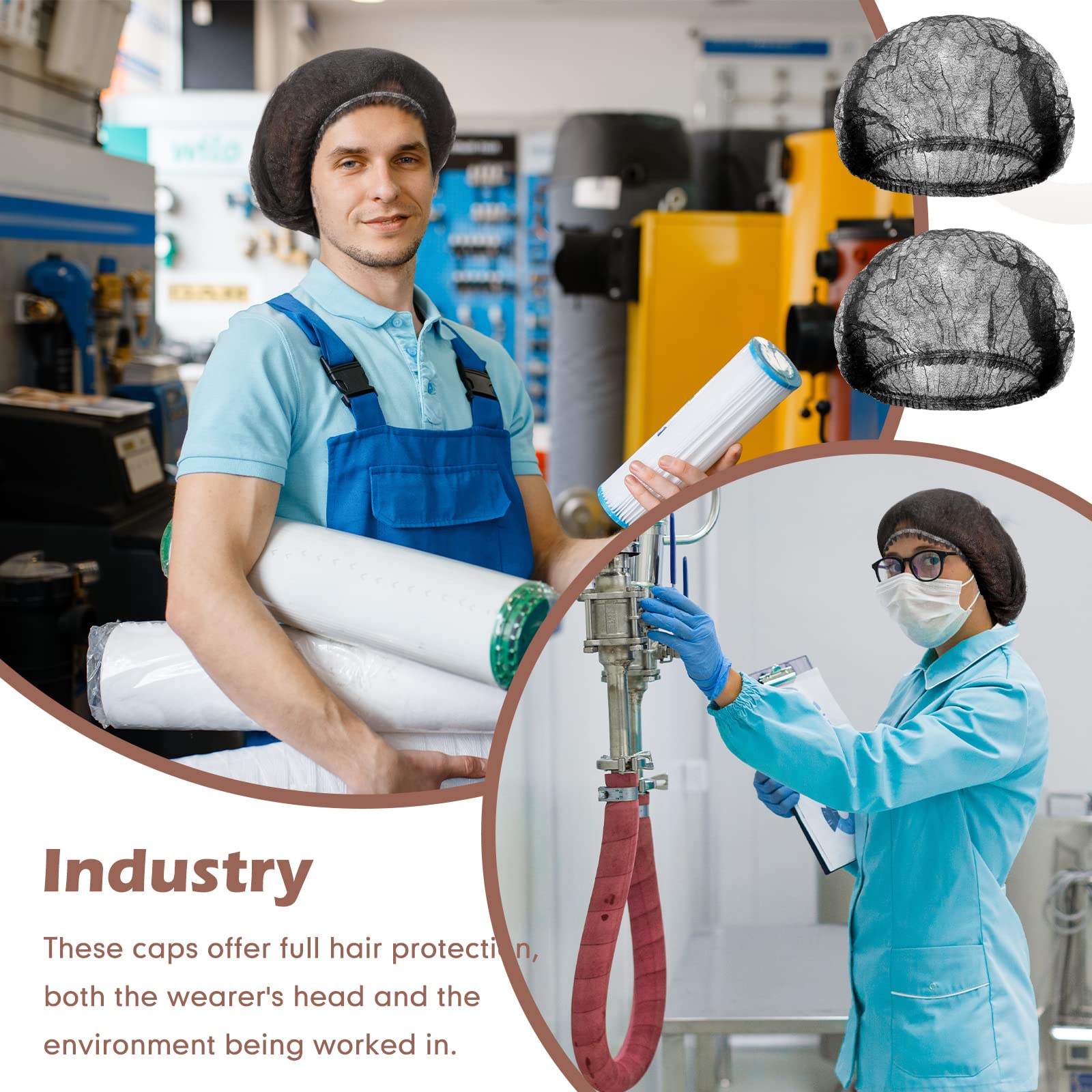 Yahenda 2000 Pcs Disposable Hair Nets Bulk 21 Inch Non Woven Bouffant Caps for Food Service Cooking Medical Salon Spa Beauty
