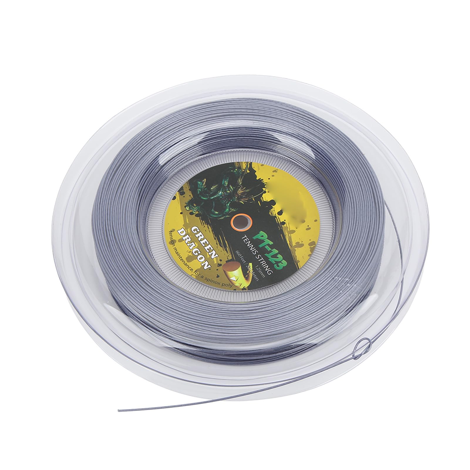 Tennis String, 1.25mm Wire Diameter 200m Double Ribbed Design Polyester Tennis Racquet String for Amateur, Daily Training (Gray)