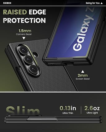 for Samsung Galaxy Z Fold 7 Case with Hinge Protection & Screen Protector, Slim Fit Design Hard PC Shockproof 360 Full Body Protective Phone Cover Case for Galaxy Z Fold 7 2025, Black