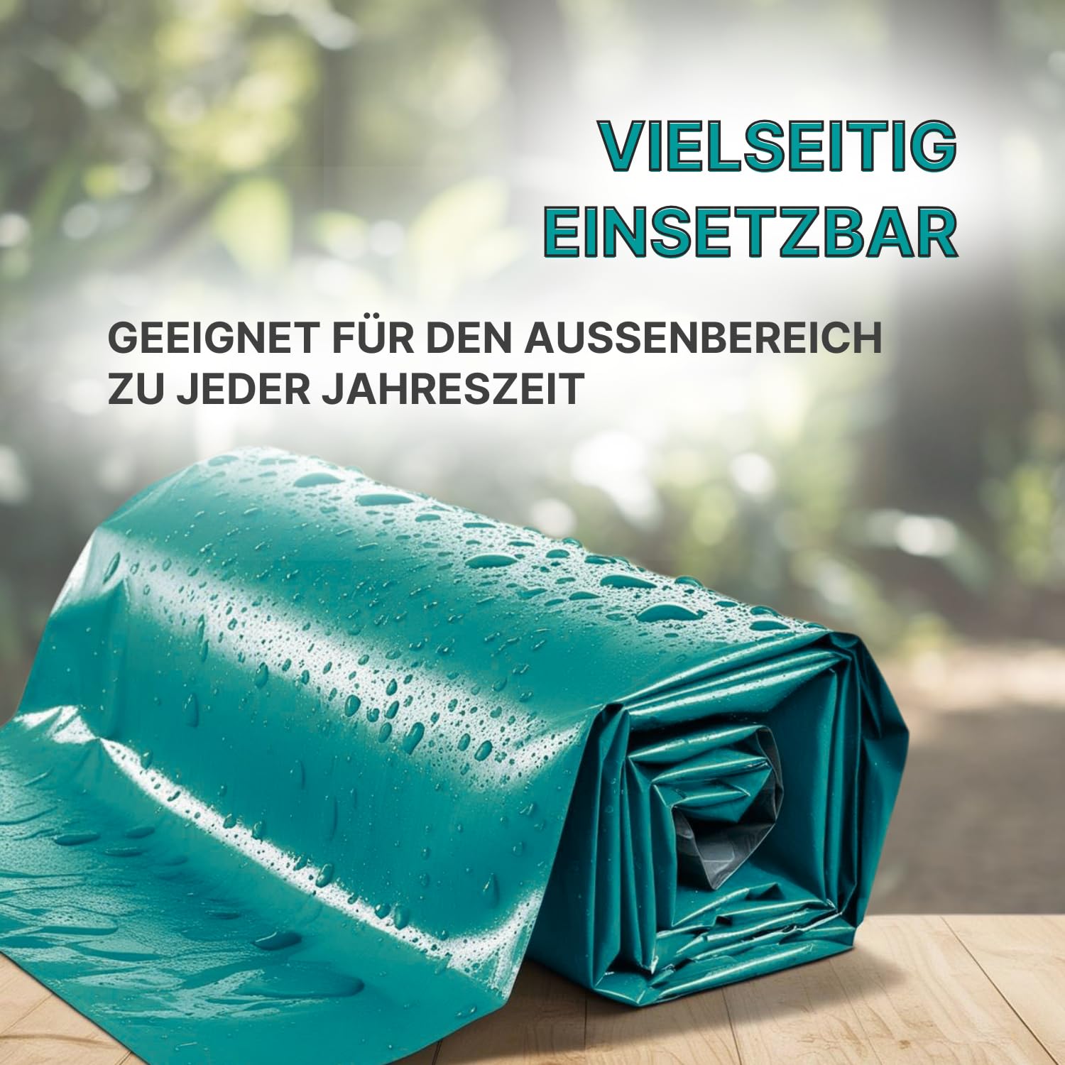 Abdeckplane 650g/m² PVC Plane 5 x 5 m grün – wasserdichte Gewebeplane mit Ösen, UV-stabil, reißfest & wetterfest – Profi Schutzplane für Gartenmöbel, Auto, Holz & BAU
