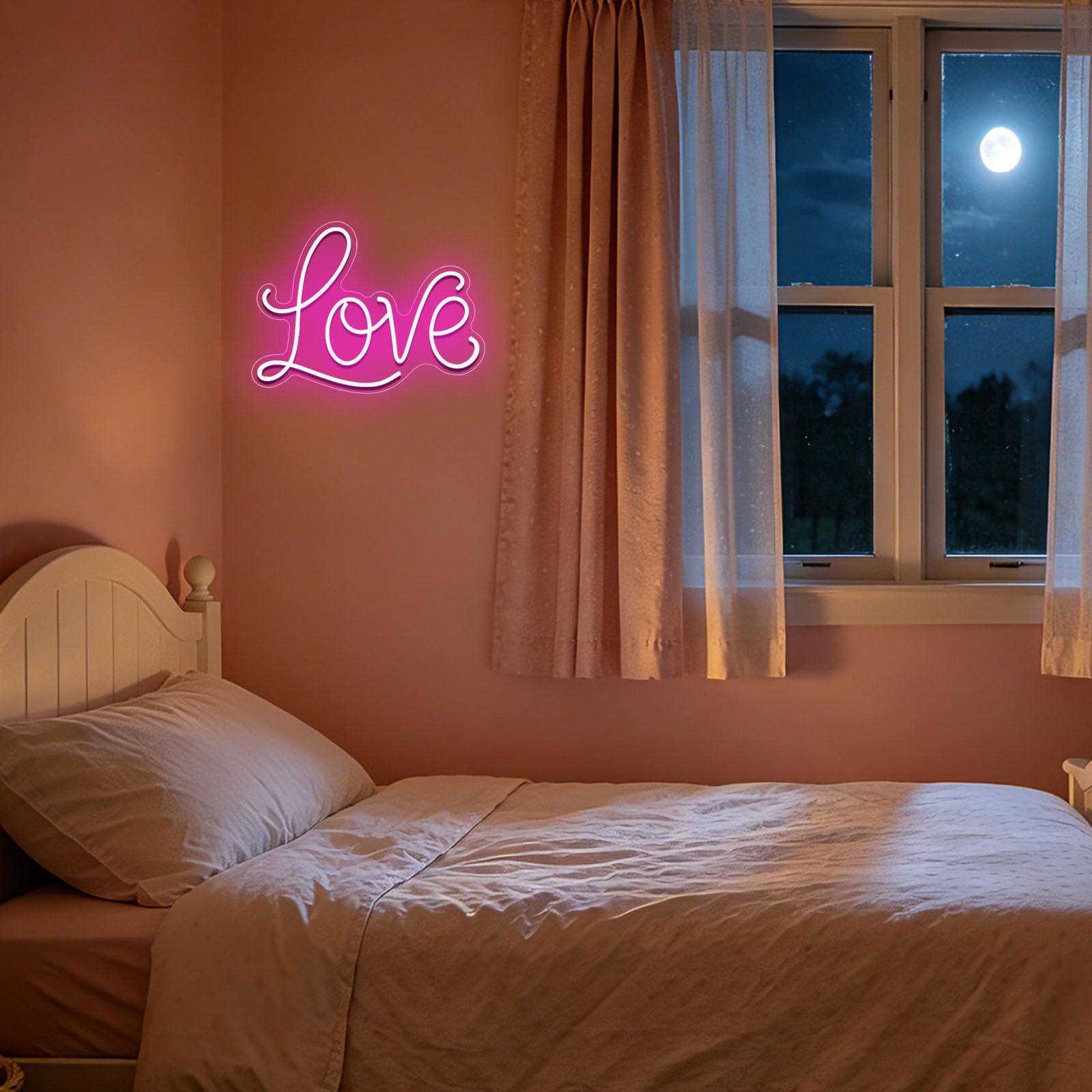 Neonschild mit Aufschrift "Love", Rosa, Neonlicht, LED-Wandschilder, USB-betriebenes Lichtschild für Mädchen, Schlafzimmer, Weihnachten, Valentinstag, Muttertag, Hochzeit, Wanddekoration