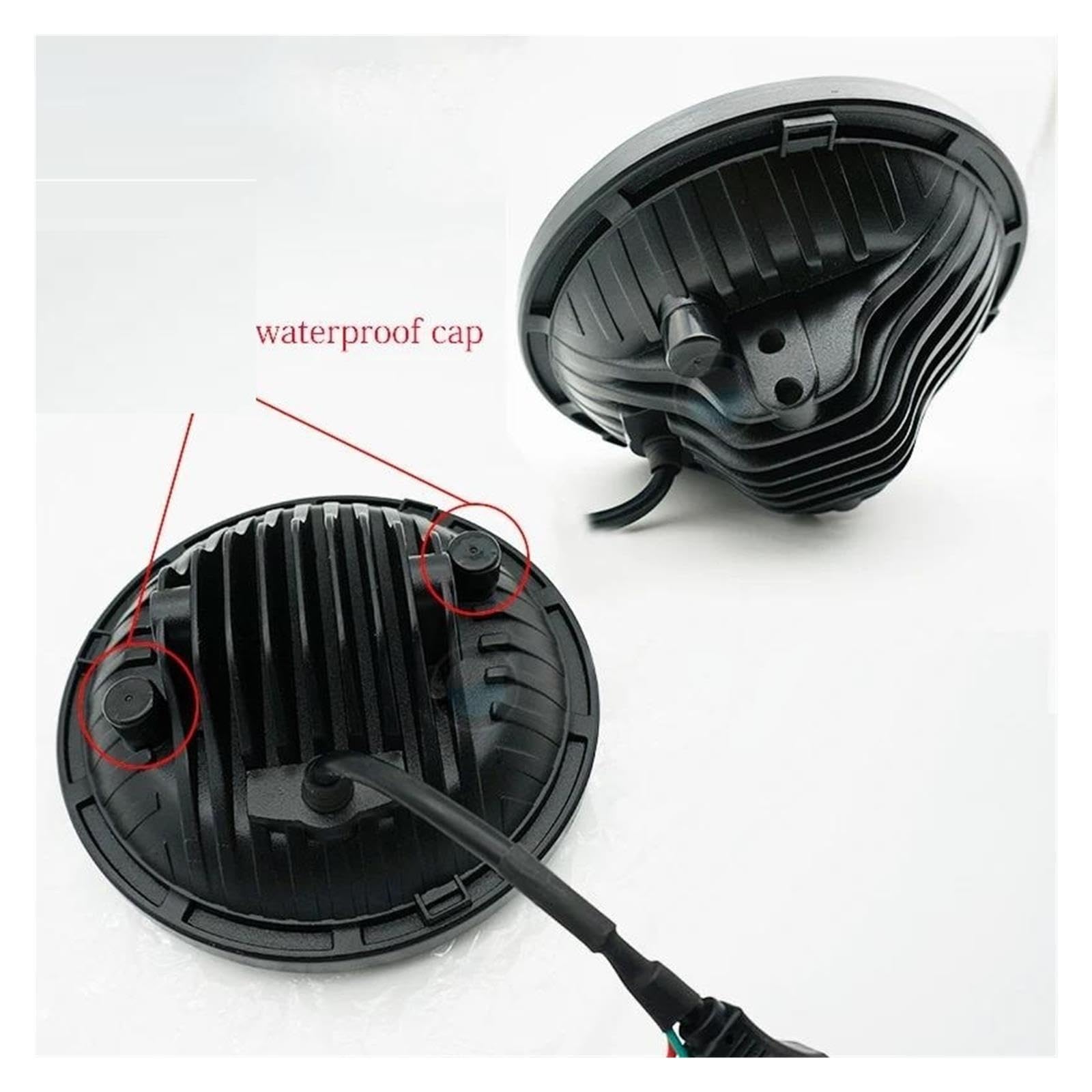 7" Okrągły Reflektor Motocyklowy LED 130W Bursztynowy DRL