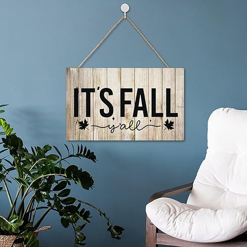 Vista 117 de Letrero decorativo para puerta delantera, decoración rústica de bienvenida de otoño para colgar en la pared, placas de madera para porche de granja