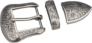 SENWA Western Cowboy Antique Silver Belt Buckle Set 1.6